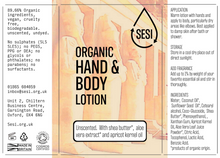 Load image into Gallery viewer, Sesi Organic Hand and Body Lotion - Unfragranced (contains Shea Butter and Aloe Vera)