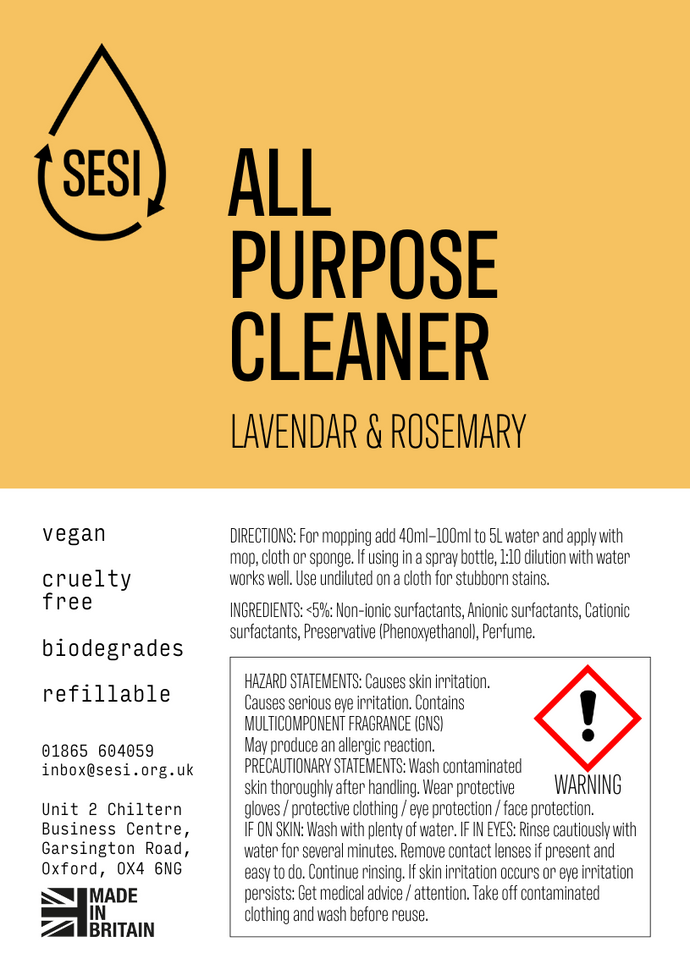 Sesi All Purpose Surface Cleaner - Lavender and Rosemary