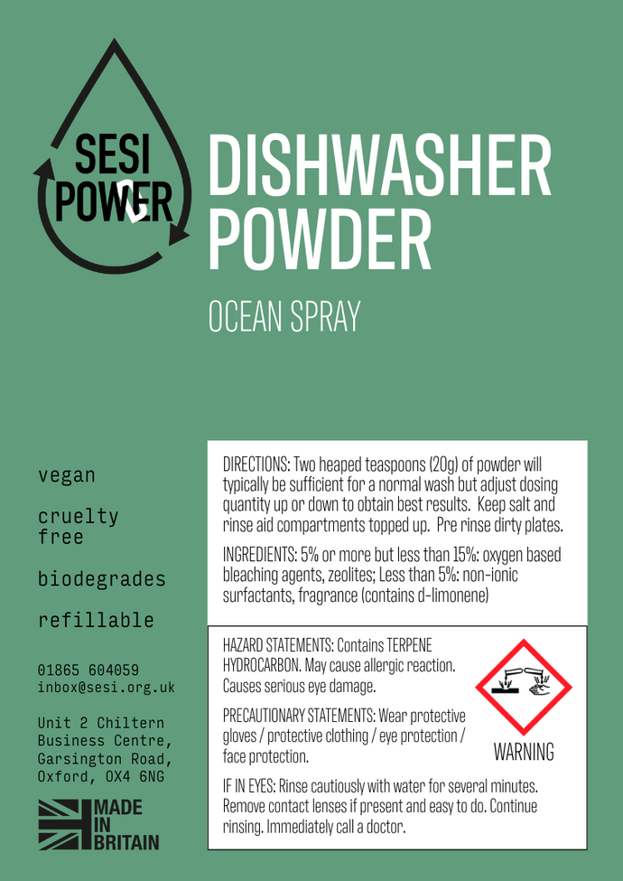 Sesi Dishwasher Machine Powder - Ocean Spray