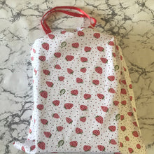 Load image into Gallery viewer, Orca and Bee Cotton Drawstring Gift Bag - Strawberries
