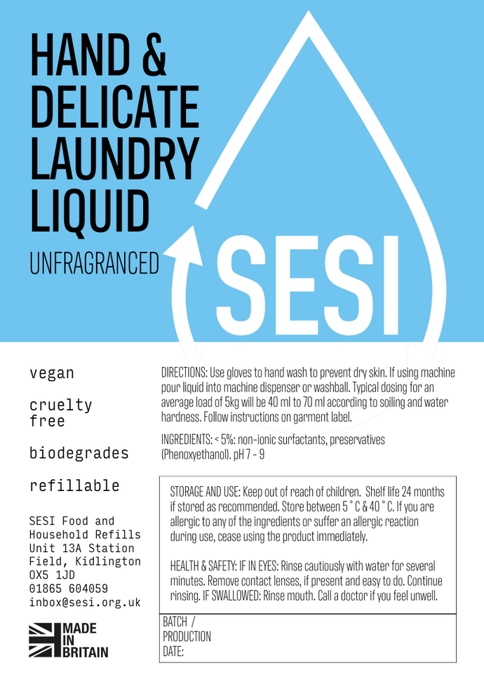 Sesi Hand Wash and Delicate Laundry Liquid - Unfragranced